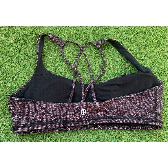 LULULEMON Free To Be Zen print Cross BACK SPORT BRA sz 10 - Picture 3 of 6